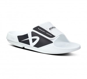 Oofos Bauer Ooahh Sport Flex Slippers Heren Wit Zwart | Nederland-76043WMOC
