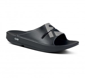 Oofos Fj X Ooahh Spor Slippers Heren Wit Zwart | Nederland-71549XOJA