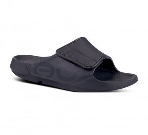 Oofos Ooahh Sport Flex Slippers Heren Zwart | Nederland-46305DVNA
