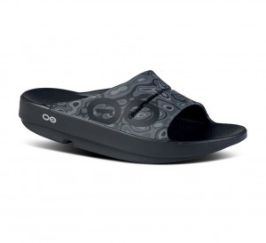 Oofos Ooahh Sport Slippers Heren Donkergrijs Zwart | Nederland-64870CYTR