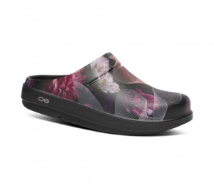 Oofos Oocloog Limited Edition Klompen Dames Zwart Roze | Nederland-85230HIFS