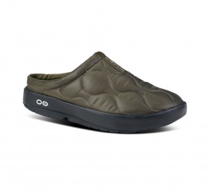 Oofos Oocoozie Thermo Mule Pantoffels Heren Olijfgroen | Nederland-79302PSMB