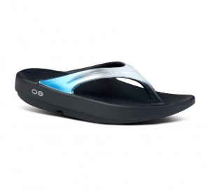 Oofos Oolala Luxe Slippers Dames Zilver Blauw | Nederland-65309ODAQ