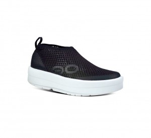 Oofos Oomega Chukka Slip On Schoenen Dames Zwart Wit | Nederland-75418ZCTW