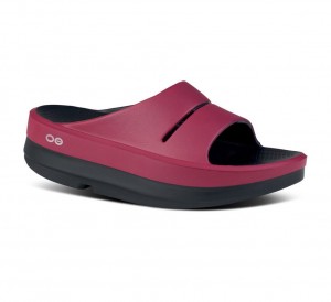 Oofos Oomega Ooahh Stacked Slippers Dames Bordeaux | Nederland-84257FKGE