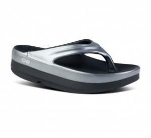Oofos Oomega Oolala Stacked Slippers Dames Zilver | Nederland-45763AMTX