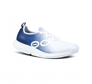 Oofos Oomg Sport Ls Low Sneakers Heren Donkerblauw Wit | Nederland-24396IQPZ