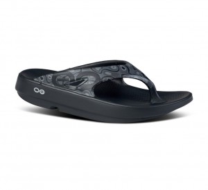 Oofos Ooriginal Sport Slippers Heren Zwart Donkergrijs | Nederland-26943SELU
